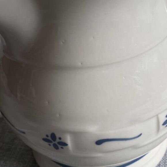 Longaberger Woven Traditions Blue Pottery Small Milk/Juice Syrup Pitcher - Picture 9 of 9